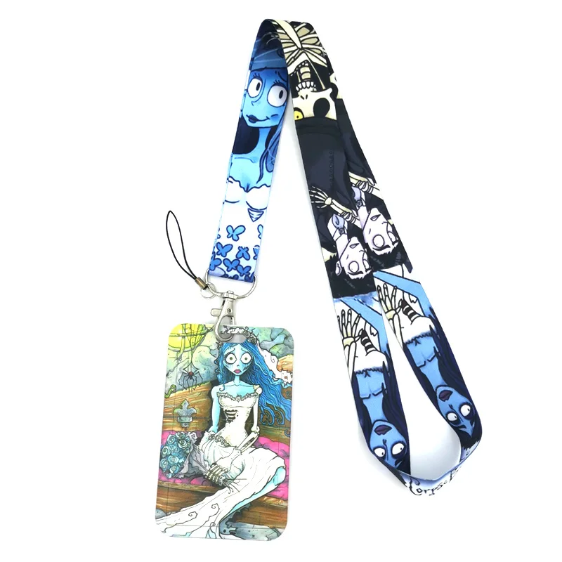 Corpse Bride Key lanyard Car KeyChain ID Card Pass Gym Mobile Phone Badge Kids Key Ring Holder Jewelry Decorations