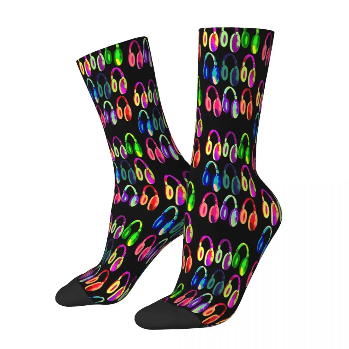 EDM DJ Headphone Rave Pop Art Socks Male Mens Women Summer Stockings Hip Hop