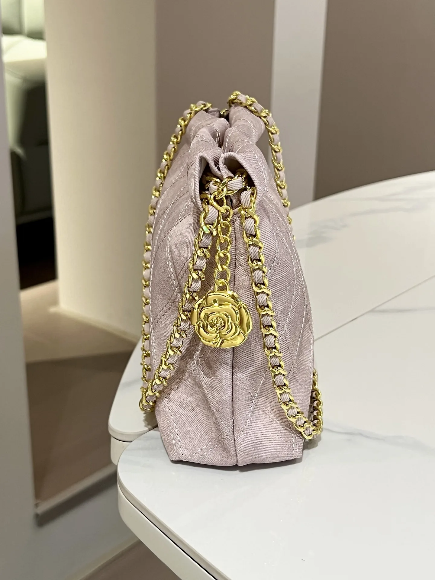 ciyah-pink-diamond-id-chain-tote-bag-women's-commuter-oulder-bag-sweet-lady-sle-calfskin-leather-purse-with-document