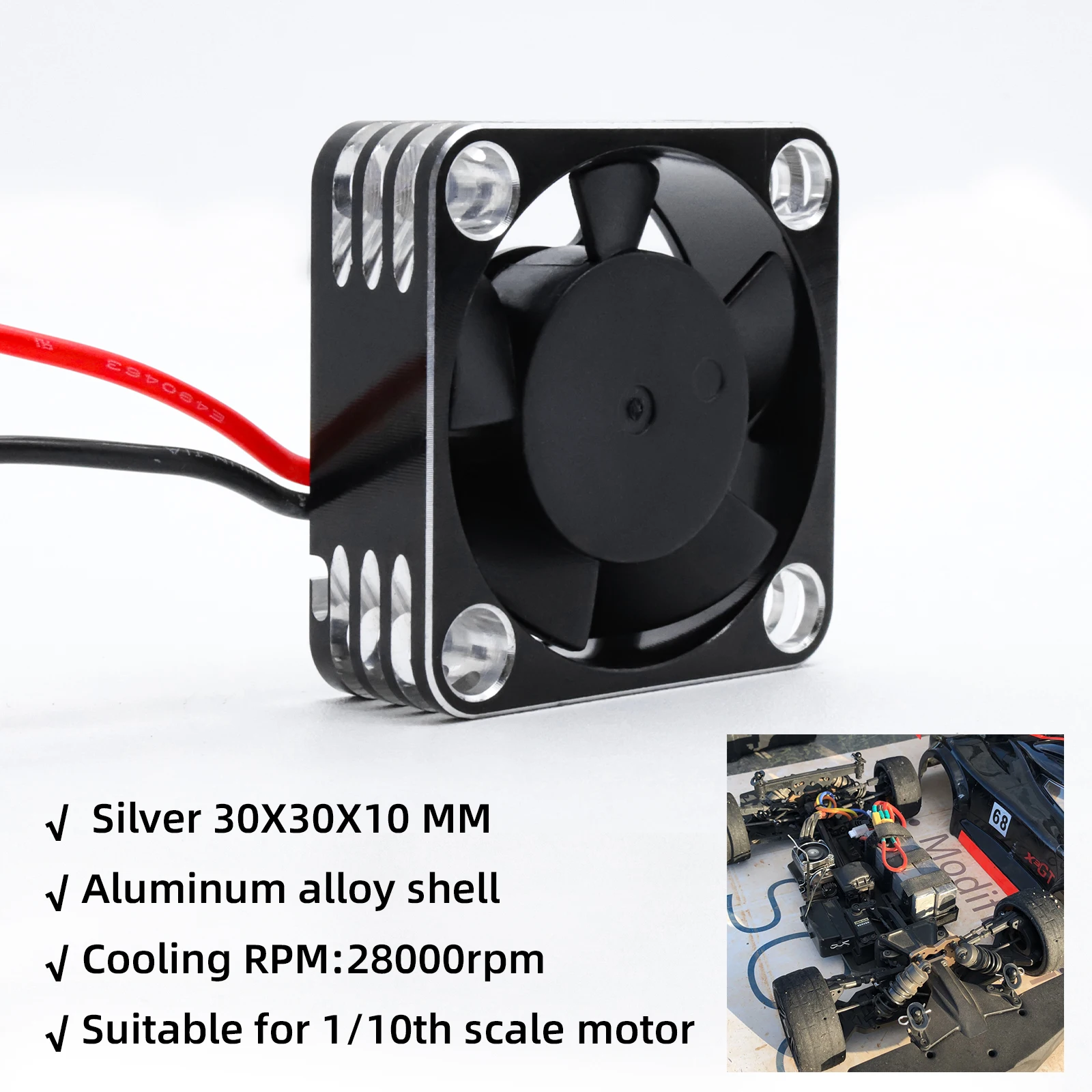RCZIPROY RC 25mm 30mm 35mm 40mm 50mm Fan Koelventilator RC Creeper 1/10 1/8 1/5 540 550 3650 Motor Borstelloze/Geborstelde ESC RC Auto