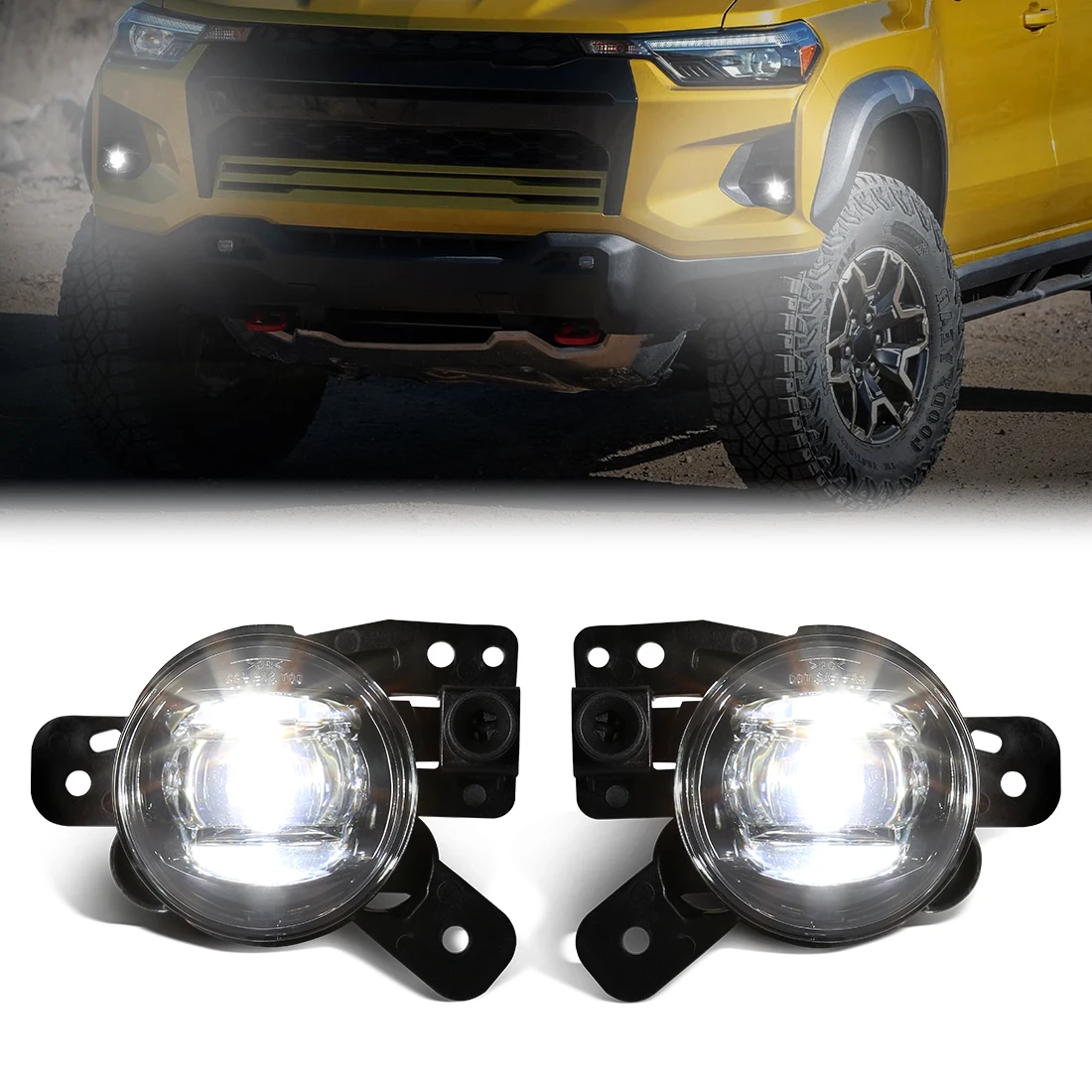 

Для Chevrolet Colorado 2023 2024, светодиодные дневные ходовые огни, белые противотуманные фары, автомобильные аксессуары, светодиодный DRL, корпус ABS, IP67, водонепроницаемый