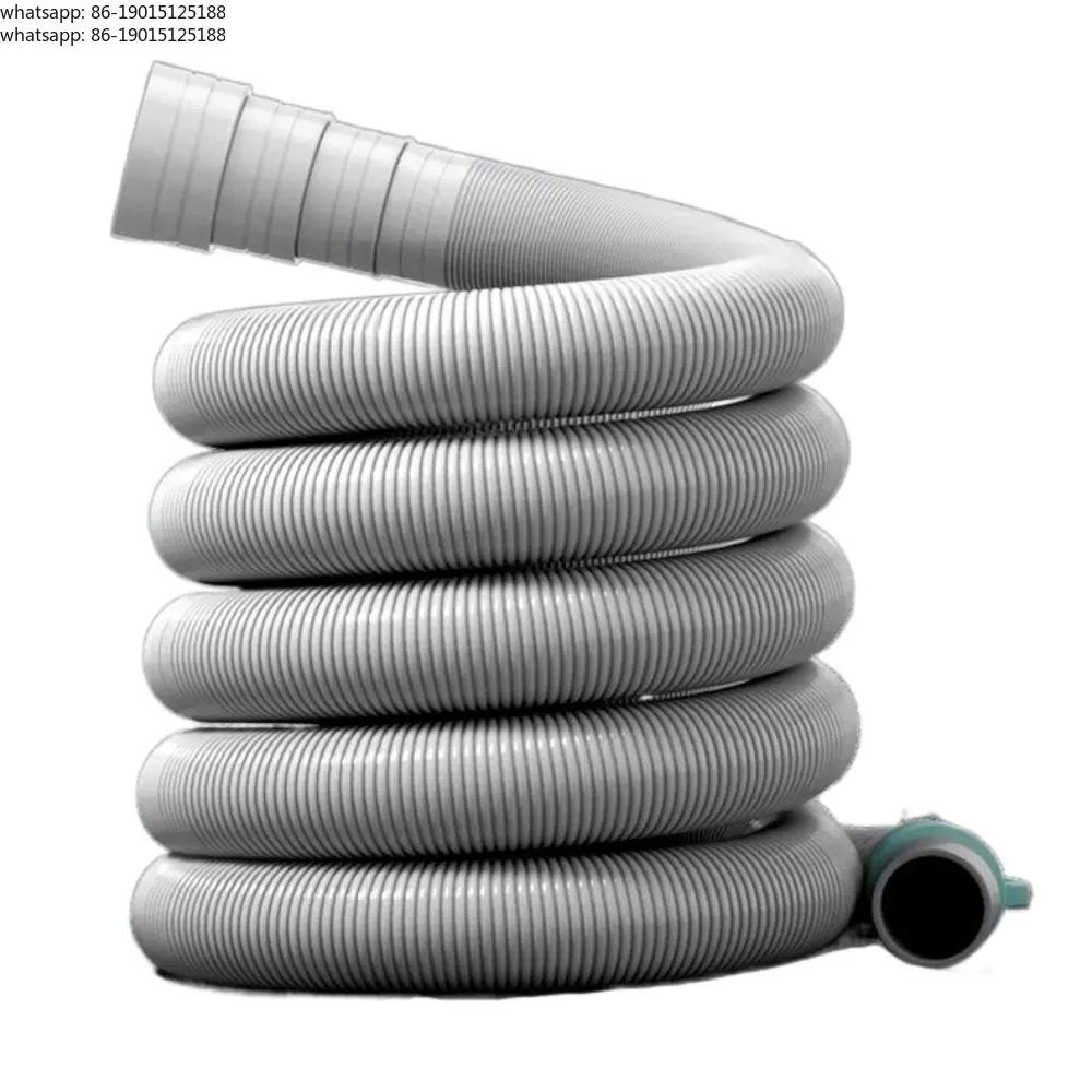 1/1.5/2/3/4m Drain Pipe Washing Machine Dishwasher Drain Waste Hose Extension Pipe Corrugated Tube With Hose Clamps Set