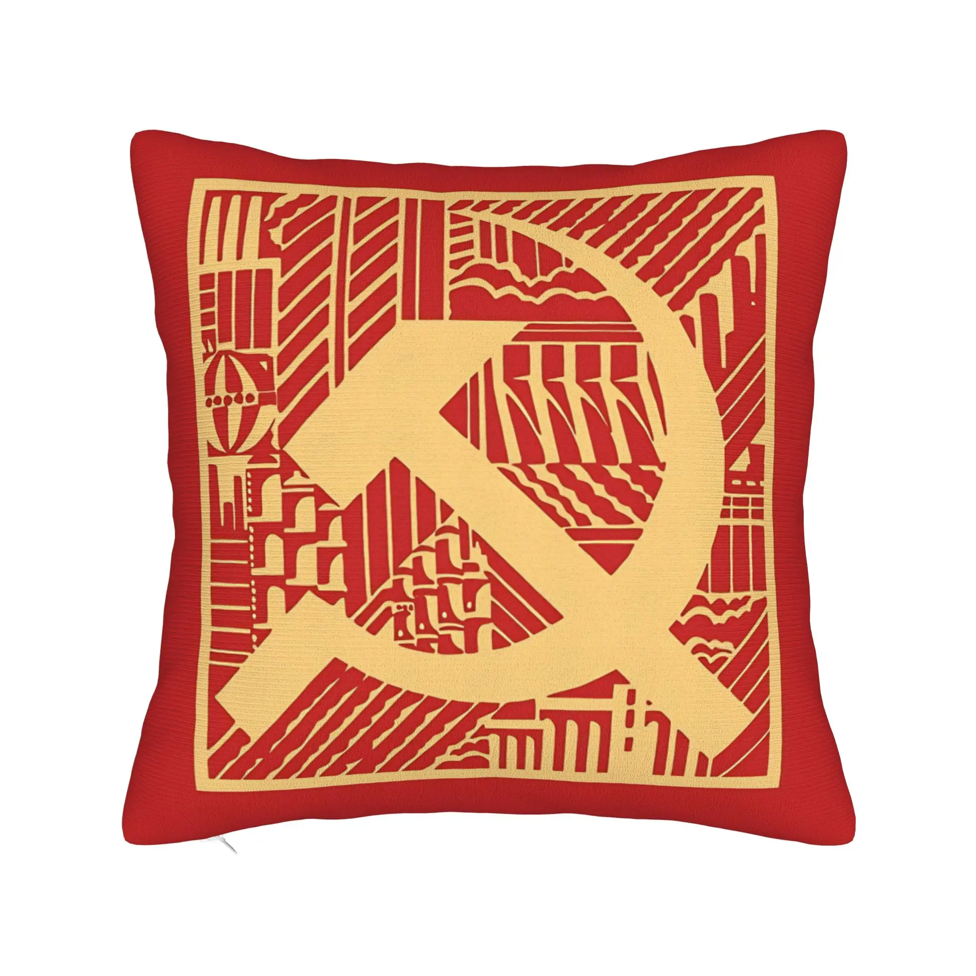 CCCP Soviet Hammer And Sickle Star Pillow Cover  Novelty Pillow Case For Living Room Sofa Custom Cushion Cover Gift