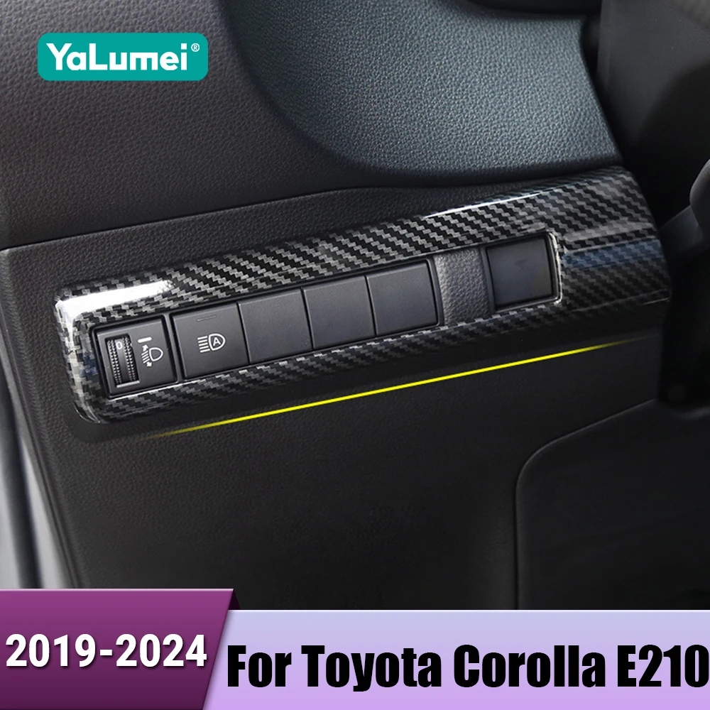 Auto Scheinwerfer Einstellung Taste Rahmen Schalter Knopf Panel Abdeckung Trim Für Toyota Corolla E210 2019 2020 2021 2022 2023 2024 Hybrid