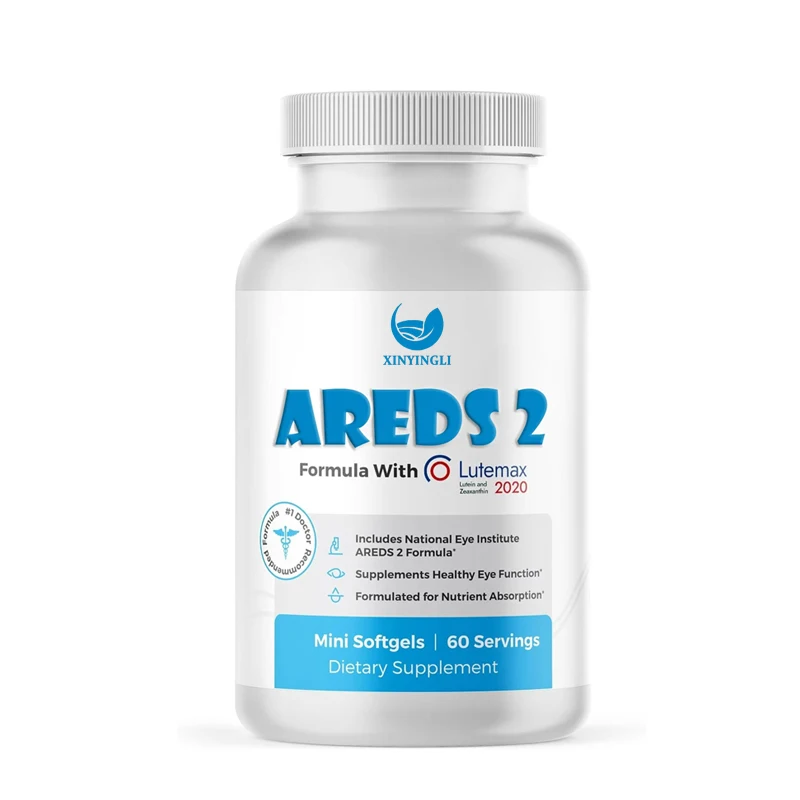AREDS 2 eye vitamin and mineral supplements, suitable for eye health, containing lutein, vitamin C, and zeaxanthin