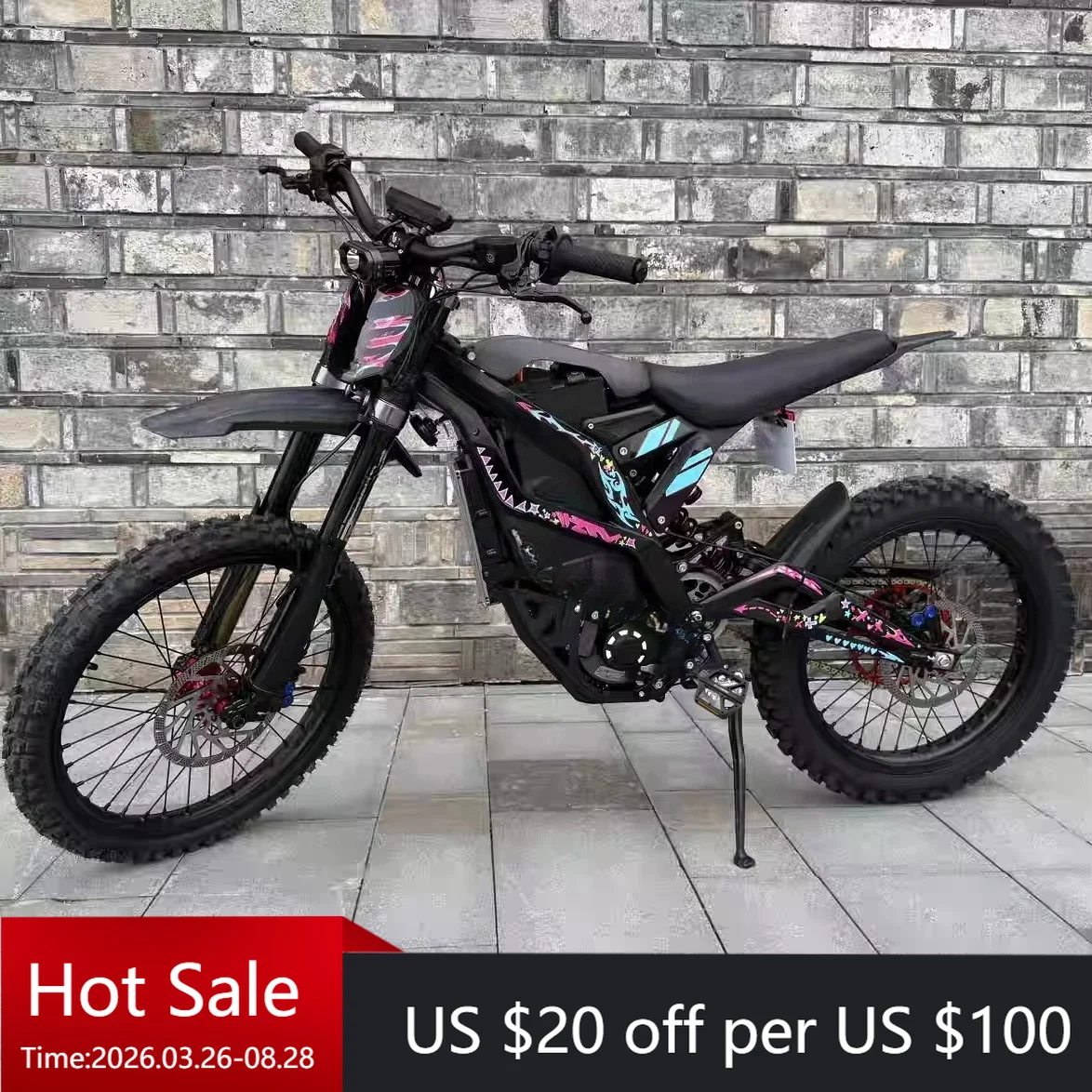 YC 2025 New VTB Ventus One 28K Bike + Powerful Electric Bike 72V 50Ah Vtb Battery, Long Range Electric Off-Road Vehicle