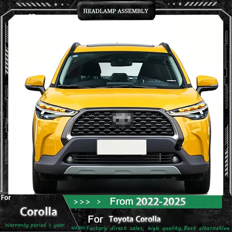 Headlight Assembly For 2022‑2025 Toyota Corolla, Upgrade High‑Spec LED DRL Sequential Turn Signal Projector Head Lamp
