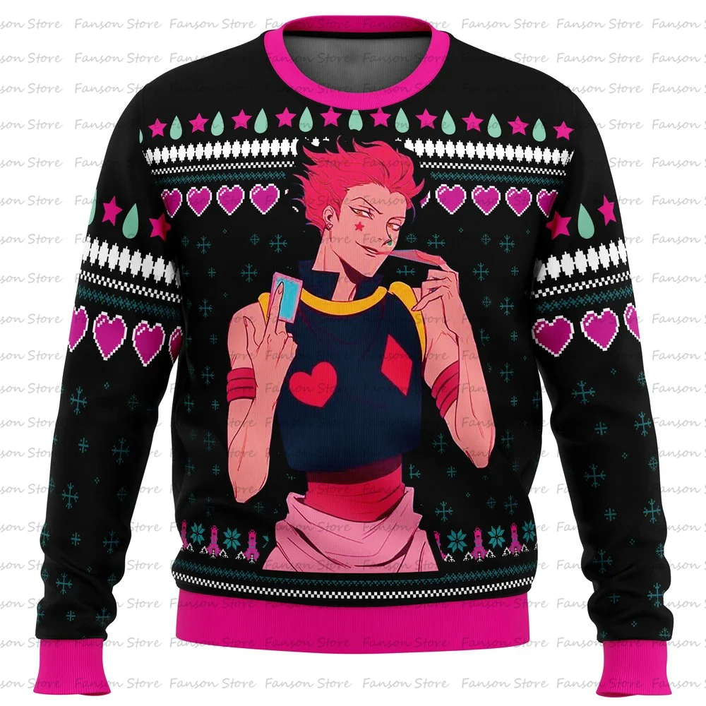 Hisoka Hunter X Hunter Ugly Christmas Sweater Cartoon Anime Women Men Pullover Top Fashion Couple Hoodie Sweatshirt