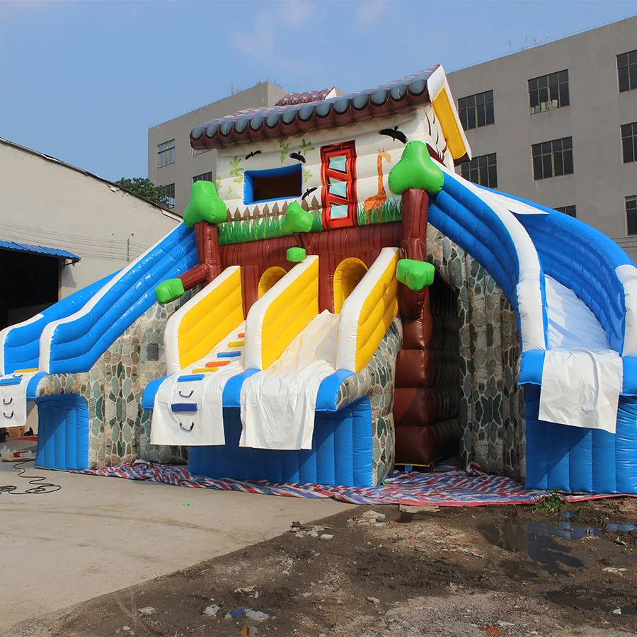 تصميم جديد سجل المقصورة نفخ الهواء ترتد منزل الشريحة نفخ المياه تسلية الشريحة #5