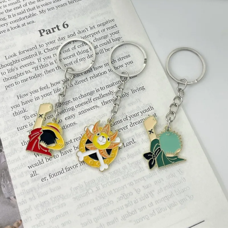 

One Piece Alloy Keychain Anime Cartoon Roronoa Zoro Monkey D. Luffy Creative Personality Action Figures Decoration Birthday Gift