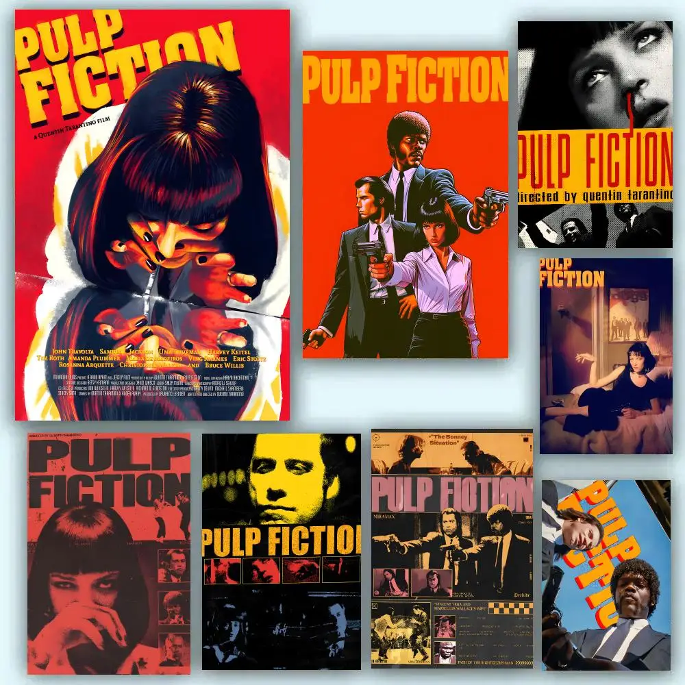 Classic Film P-Pulp Fiction Poster Room Decor Home Wall Art Printing Waterproof Garage Bed Room Posters Gift