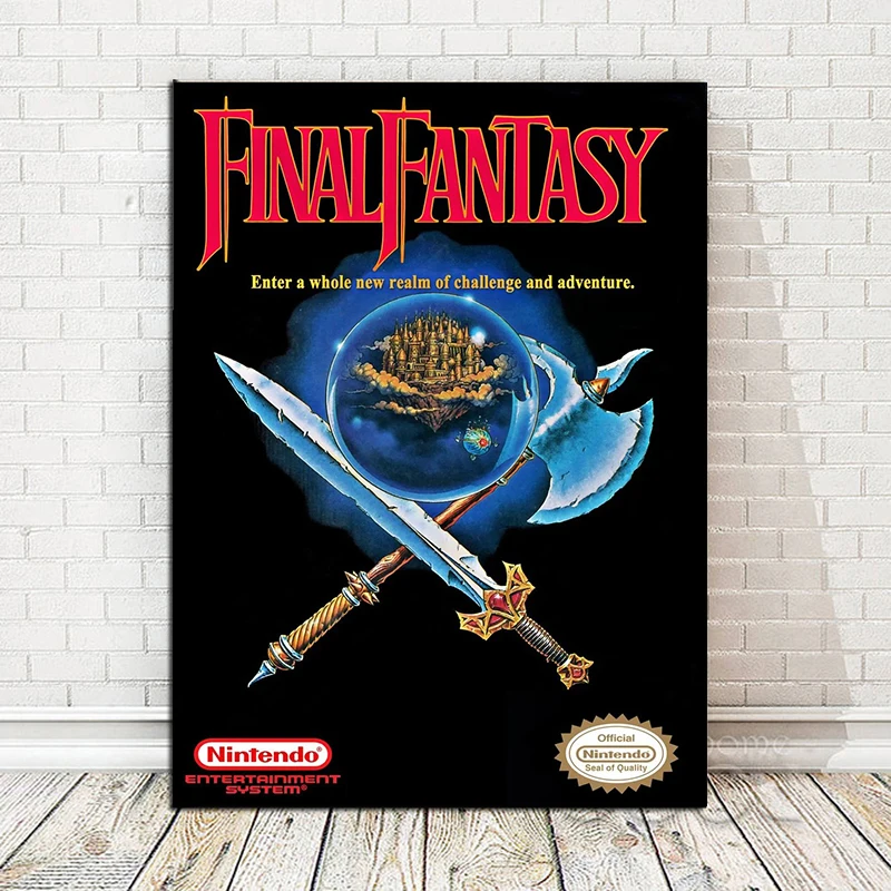 NES Cover Final Fantasy Frameless Canvas Painting Decorative Art Printing Poster Image Home Living Room Bedroom Decoration