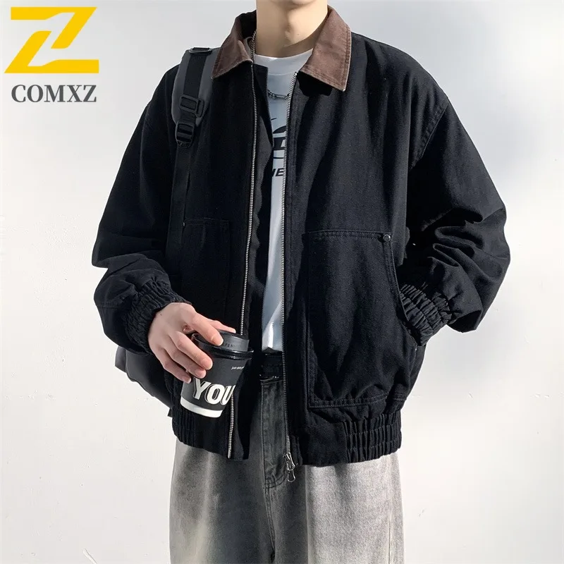Men's Casual Cardigan Jacket Versatile Stand Collar Coat with Age-Friendly Design for Waterproof Windproof Spring Autumn Season