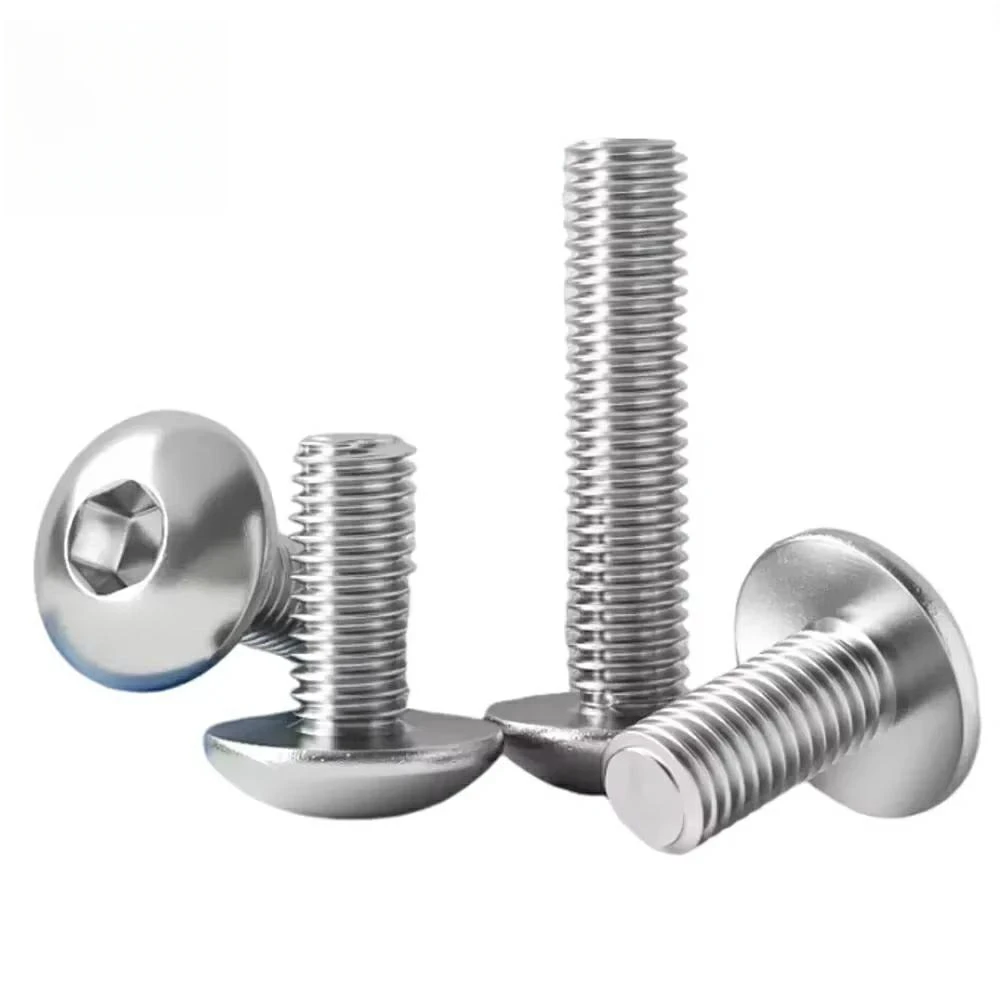 M5 ~ M12(8 ~ 100mm) 304 acier inoxydable bouton à six pans creux boulon à vis à tête ronde
