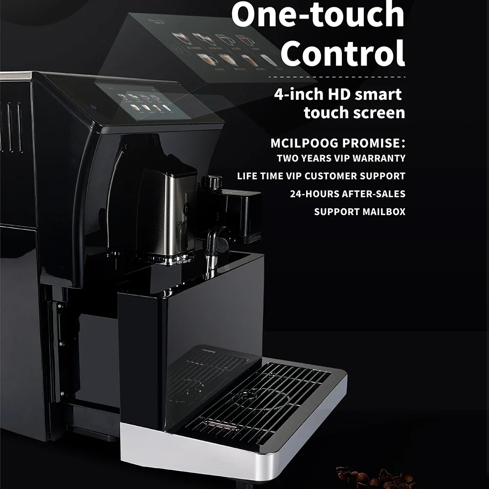 8 Languages HD LCD Touch-operated Display Fully Automatic Coffee Machine With Milk Foam