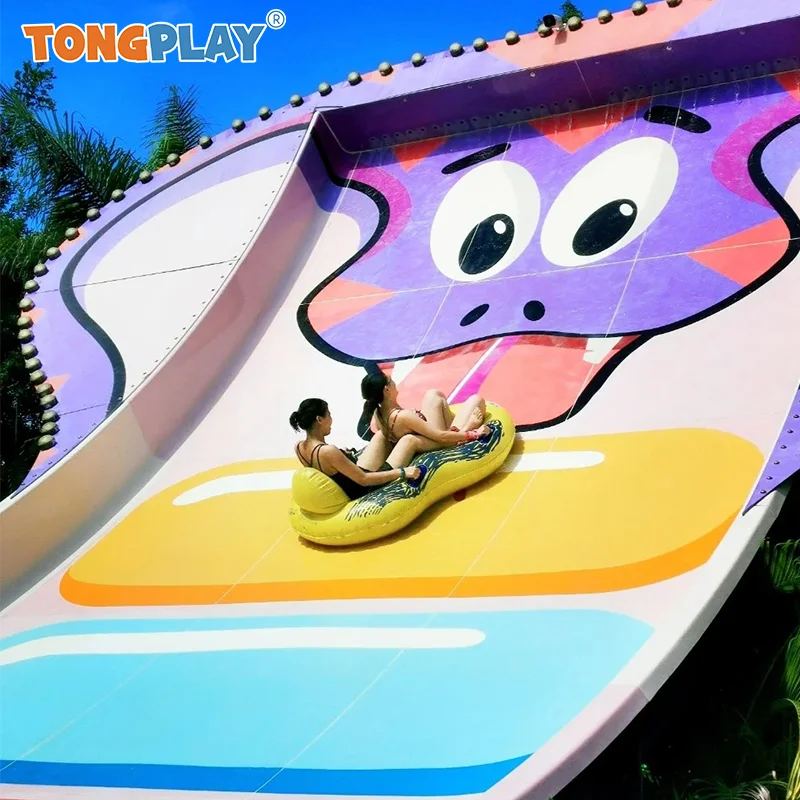 Customized Fiberglass Boomerang Raft Water Slide Adults Water Park Equipment For Swimming Pool Outdoor Water Playground