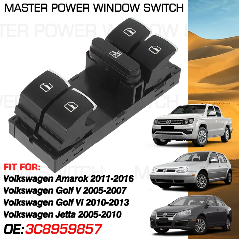 

Power Window Regulator Control Switch 3C8959857 10 Pins For Volkswagen Amarok 2011-2016 Golf 2005-2007 2010-2013 Jetta 2005-2010