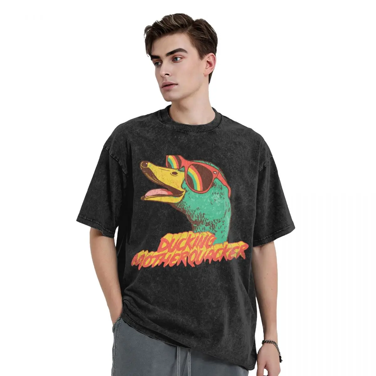 Футболка Ducking с рисунком, Мужская футболка большого размера