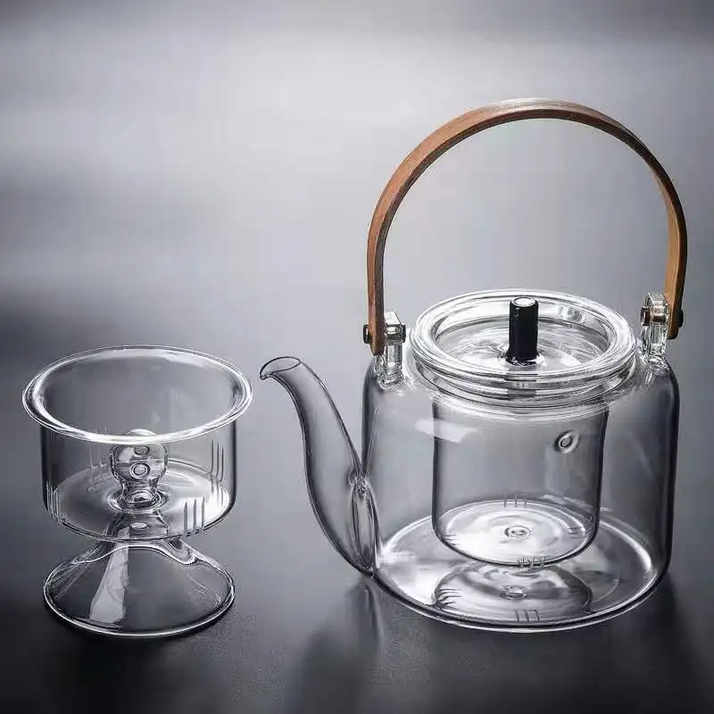 Kettle Electric Pottery Stove Heating Filter Glass Steaming Teapot Tea Cooker Flower Tea Pot Flat Bamboo Lifting Beam Pot