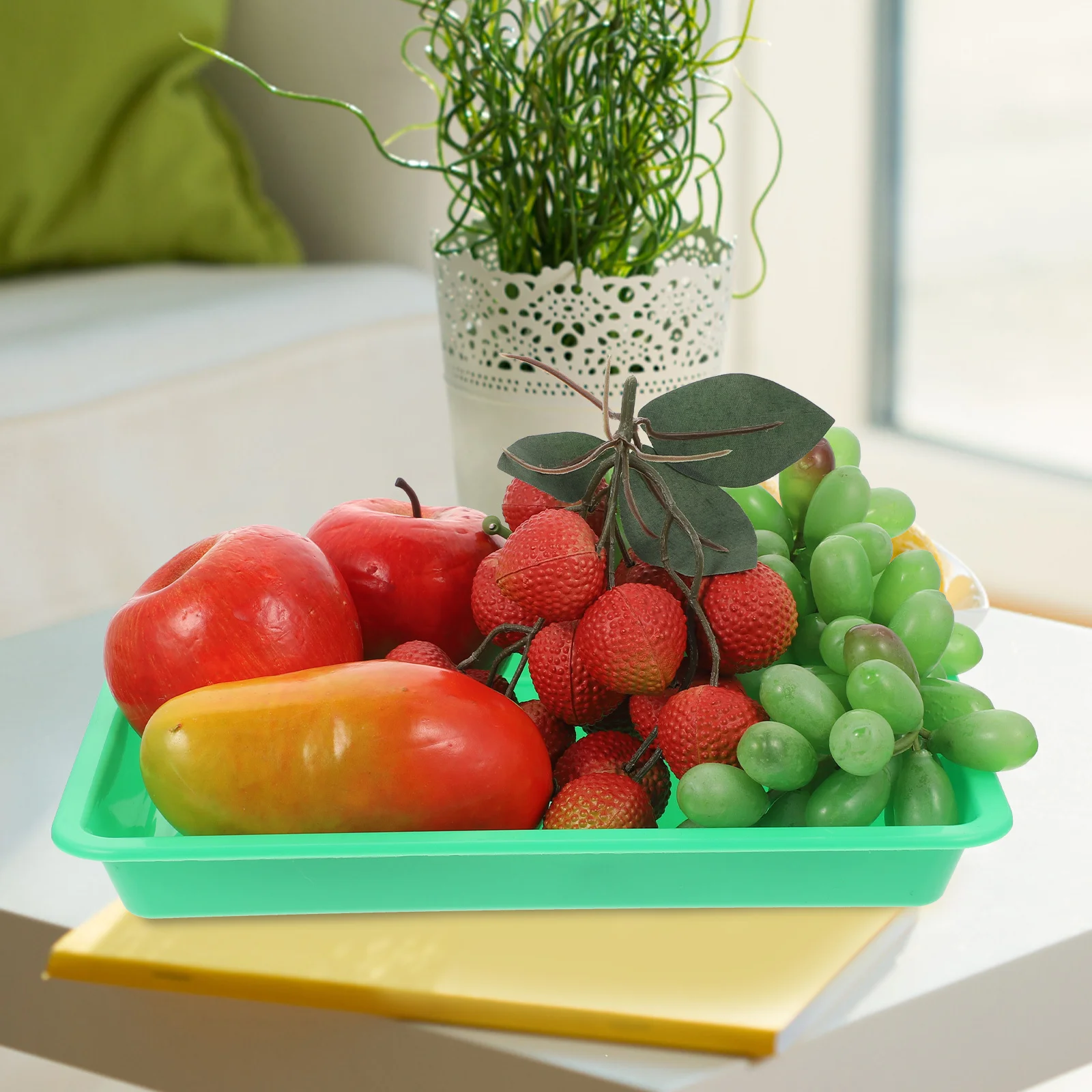 

5Pcs Rectangular Serving Tray Plastic Food Plate for Party Buffet Nuts Appetizers Decorative Storage Tray Home Kitchen Use
