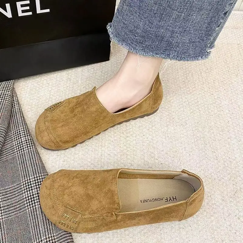 Retro Round Toe Single Shoe for Women in the Spring and Autumn of 2026 New Sen Style Boken Women's Shoes Casual Flat Bean Shoes
