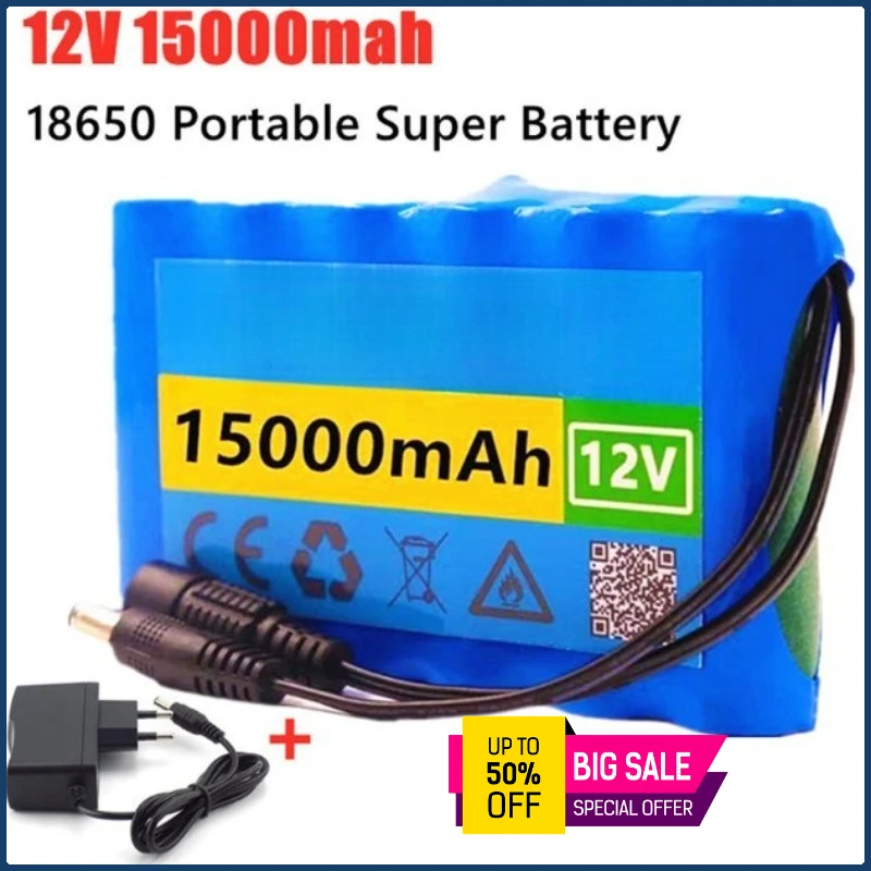 

18650 Lithium Battery 3S2P 12V 15000mAh Rechargeable Battery Lithium Battery Pack with BMS + Charging