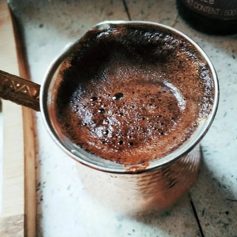 Aluminum Copper-Plated Turkish Coffee Pot Thickened Body Handmade Wooden Handle Stove Coffee Brewing