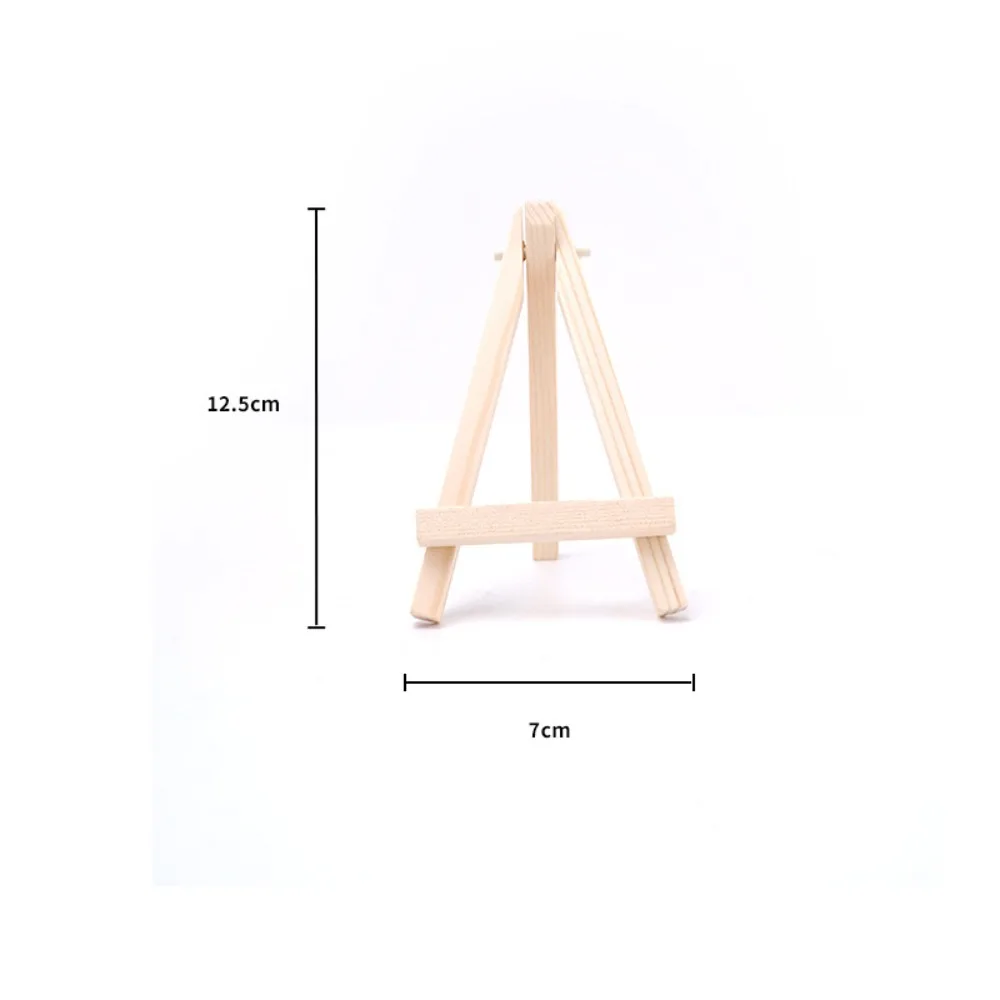 Wood Material Tabletop Easel Triangle Shape Small Size Painting Display Holder Foldable Design Portable Design