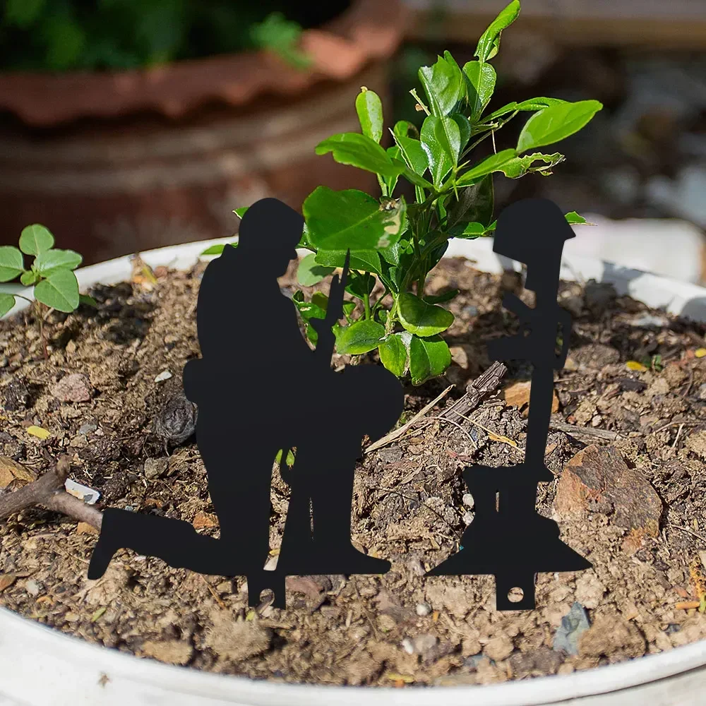 1pcs Set Metal Wrought Iron Garden Stake Decorative In Garden Sign Statue With Commemorative Decoration For Outdoor Garden