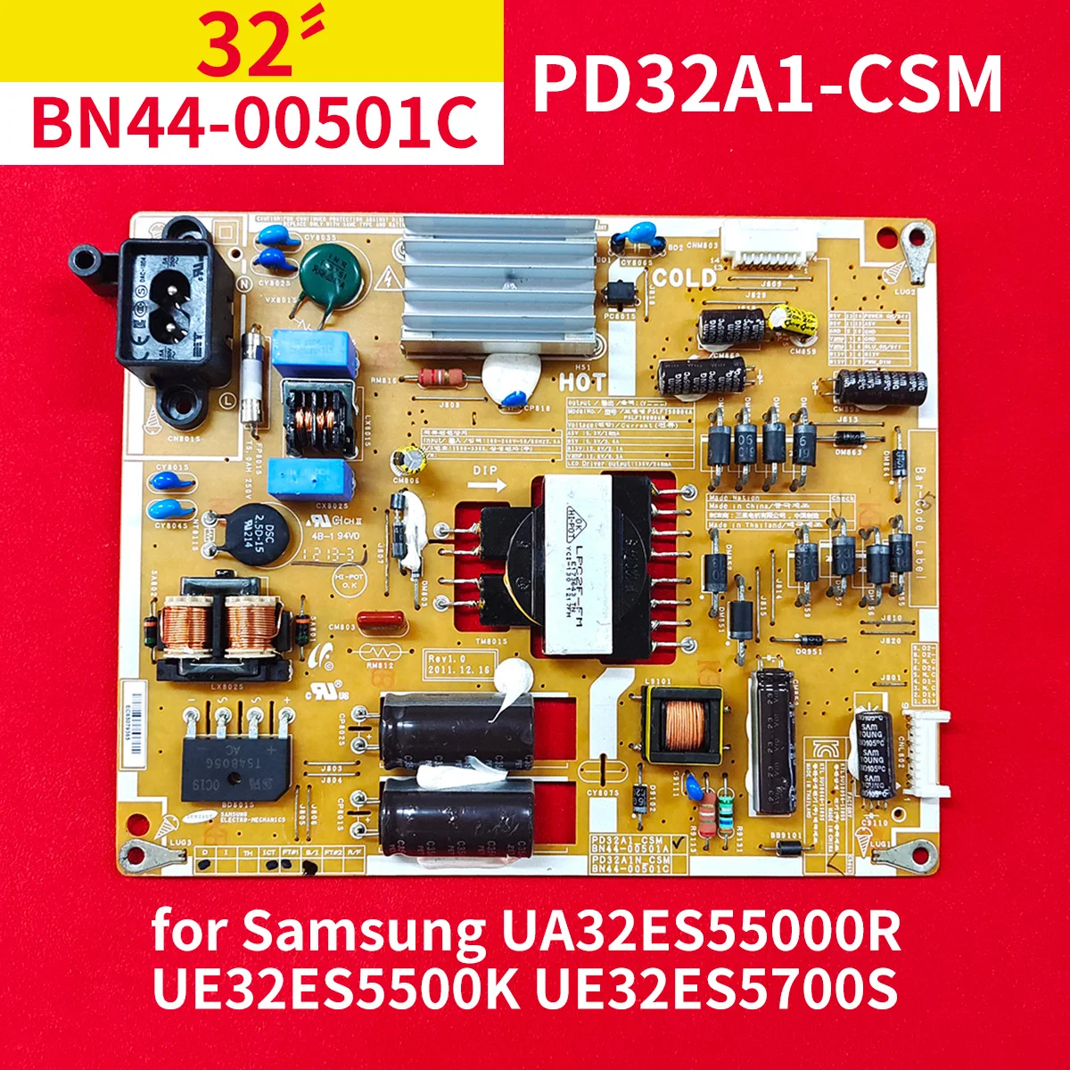 Placa do poder para UA32ES55000R UE32ES5500K UE32ES5700S UE32ES5500P HG32AA690, 100% testado, BN44-00501C, BN44-00501E, PD32A1-CSM