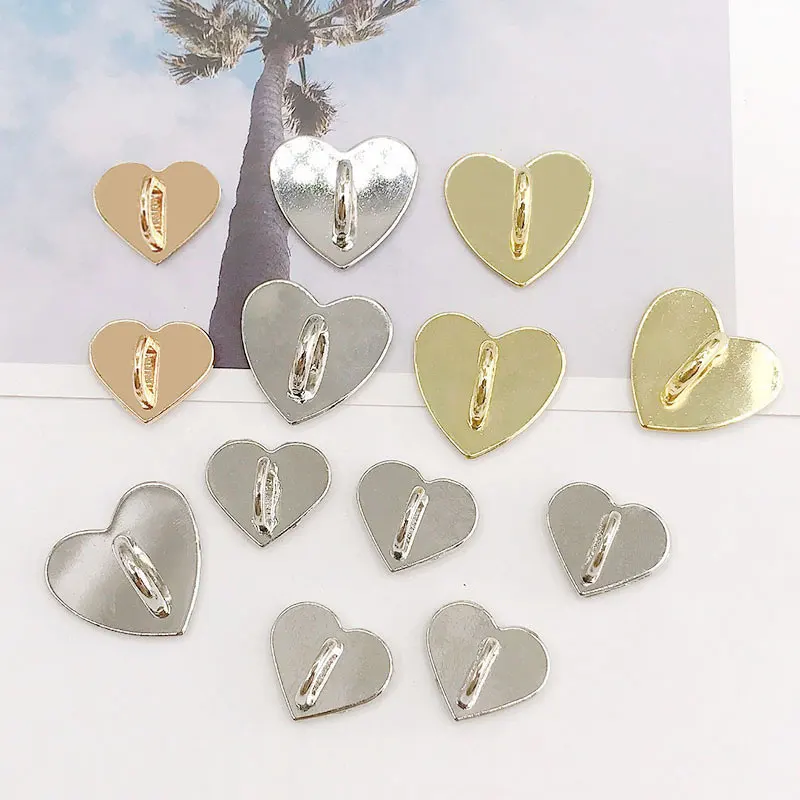 5PCS Kawaii Adhesive Metal Heart Phone Charm Holder Mobile Phone Case Finger Ring Stand Hook Buckle Charm Clasp Accessory String