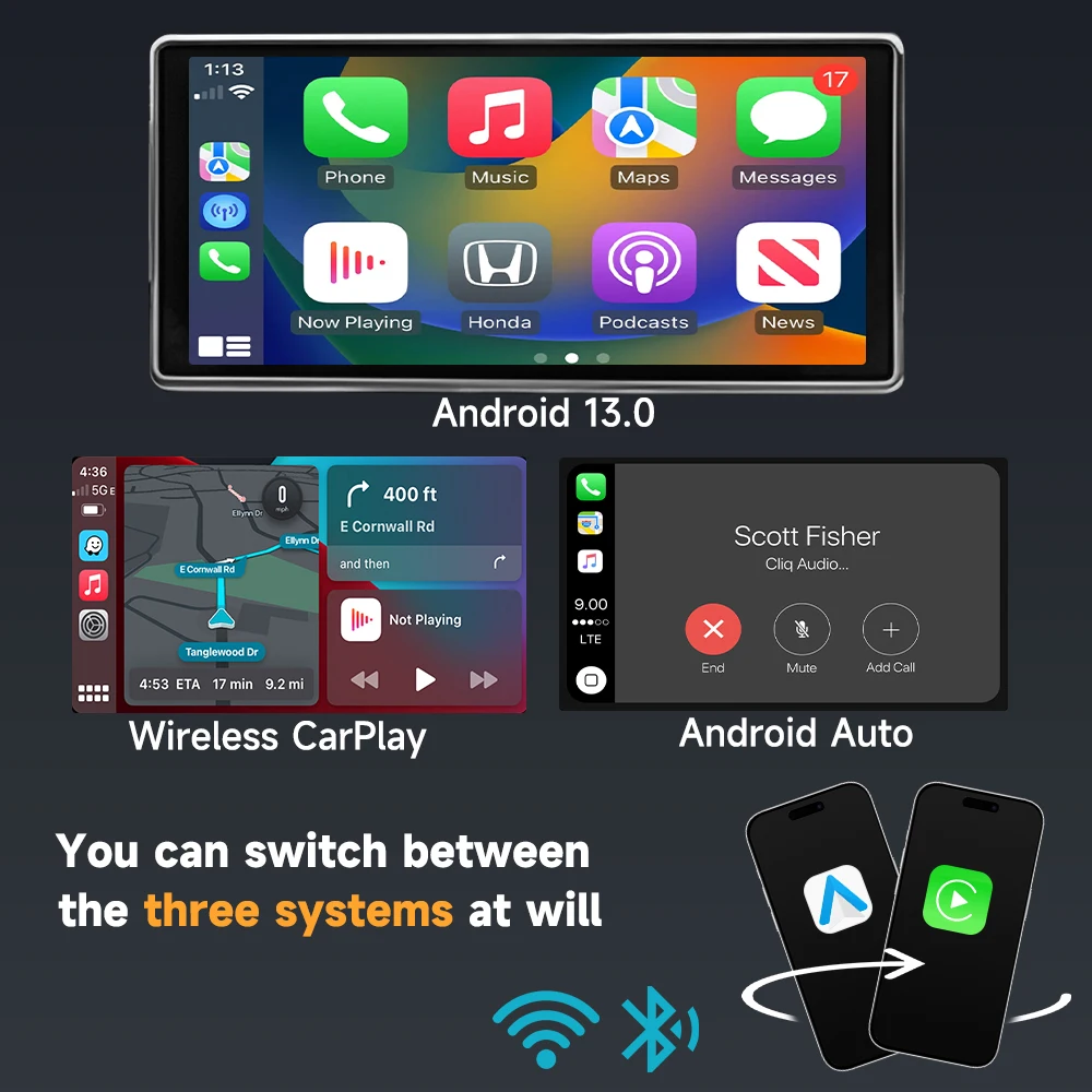 BEPOCAM Carplay Mini กล่อง ZC12 Wireless CarPlay Android อะแดปเตอร์อัตโนมัติ WIFI 2.4G และ 5.8GHz สําหรับ Mazda Toyotal Peugeot Volvo Kia Spotify