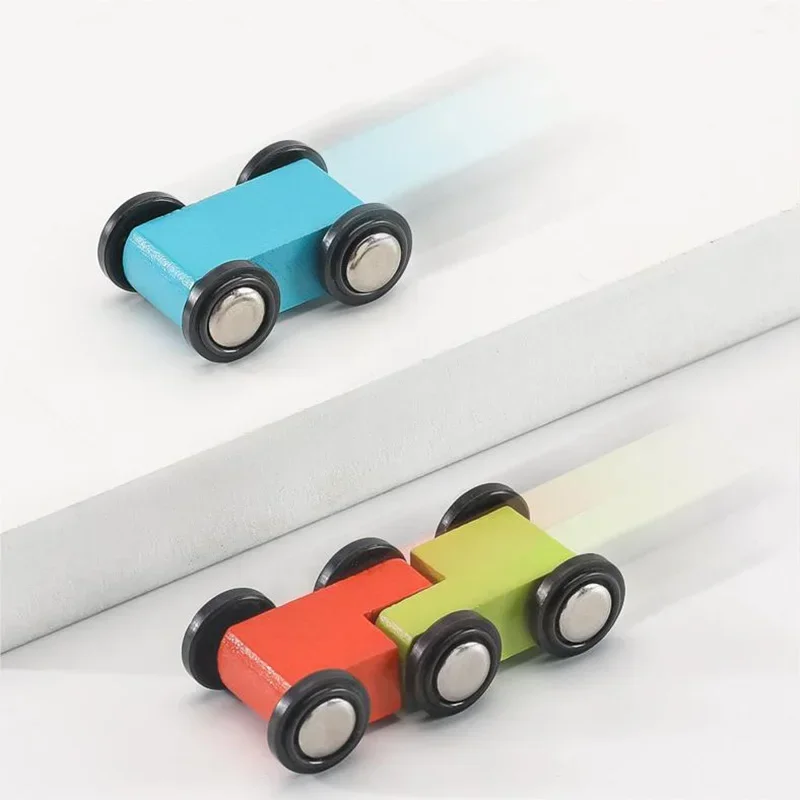 Juego de coches de juguete para niños pequeños, rampa de madera de 4/7 pista, juego de juguete educativo Montessori, Mini montaña rusa deslizante de