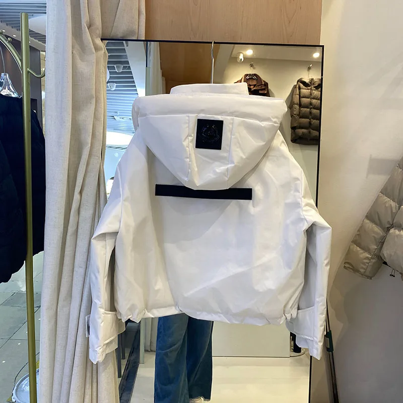 2025年冬新作 レディース ショート丈 取り外し可能キャップ付き ダウンジャケット 高級ホワイトダックダウン 防寒保温