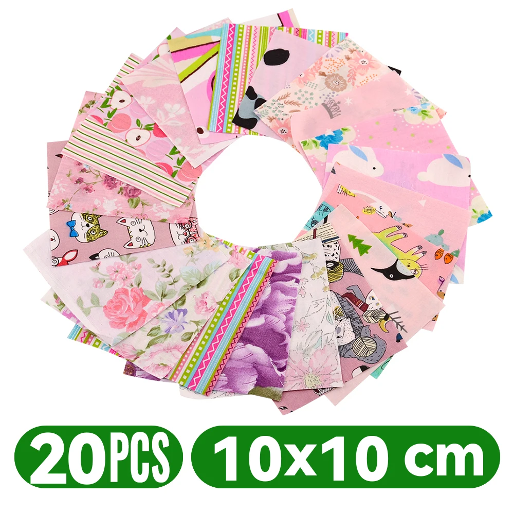 Teramila 100% dünnes Baumwoll gewebe Patchwork für Quilts, zufällige Farbe, kein Wiederholung design Tuch zum Nähen 19-50 teile/beutel 10*10 cm – Detail 20