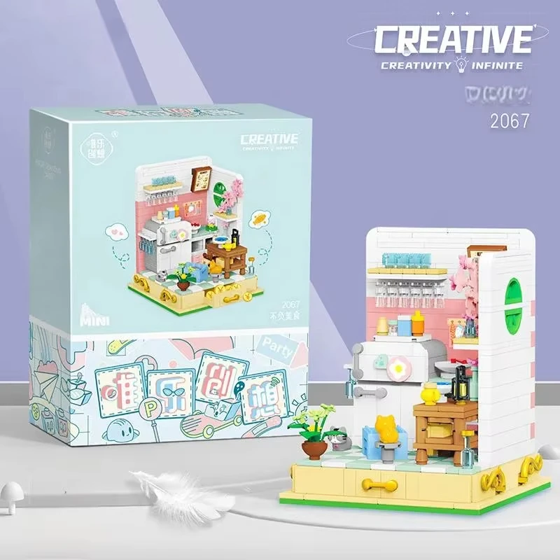ToylinX 550 pezzi set da costruzione per bagno carino mini blocchi di costruzione casa creativa vista modello in mattoni set giocattoli e regali per bambini