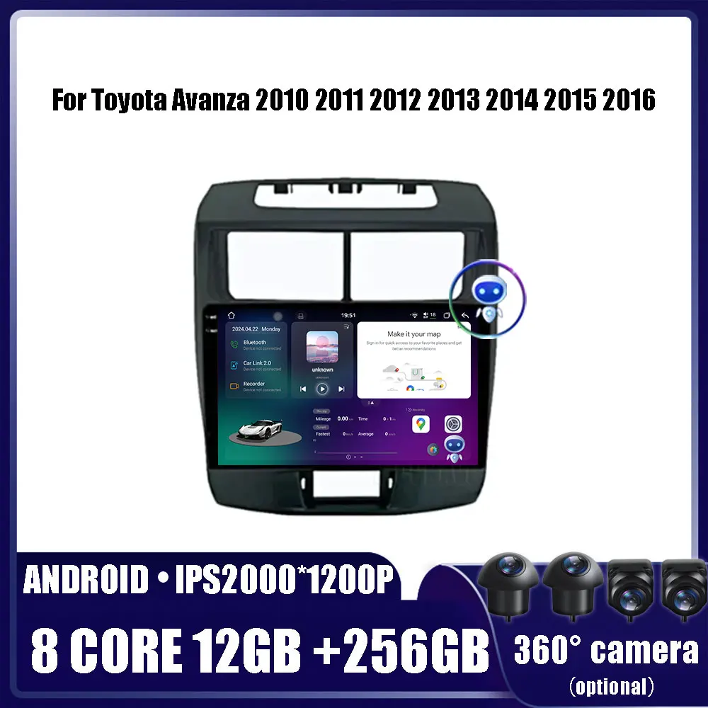 

Car Radio Multimedia Player Navigation GPS Android OS For Toyota Avanza 2010 2011 2012 2013 2014 2015 2016 Carplay 4G WIFI DSP