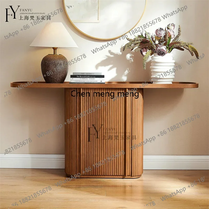 

Medieval entrance table solid wood against the wall Nordic locker sofa back a few wooden entrance table