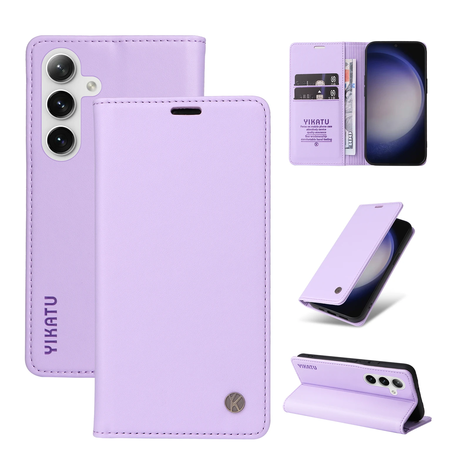 

Luxury Ring Leather Wallet Card Slot Phone Case for Samsung Galaxy S24 Ultra S23 Plus S22 S21 FE Flip Purse Holder Cover Coque