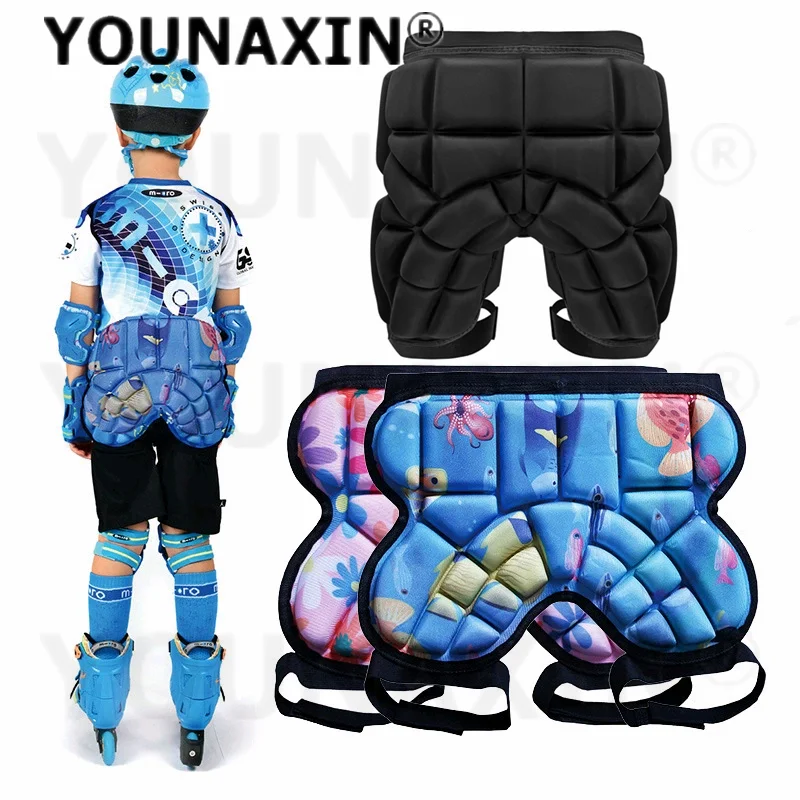

Unisex Children's Skiing Butt Protection Butt Pad Shock Absorbing Sponge Velcro Running Sports Protective Gear S M L
