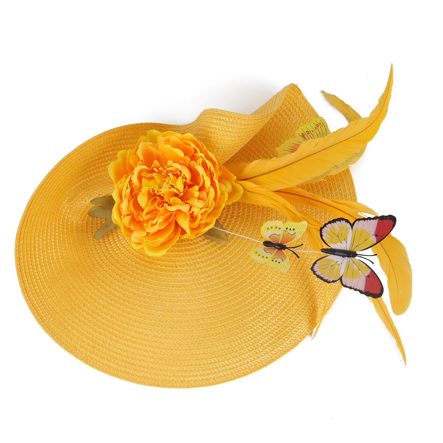 Fashion Elegant Butterfly Flowers Exaggerated Fascinator Hat Tea Party Kentucky Derby Hat Fascinator  Headband for Cocktail