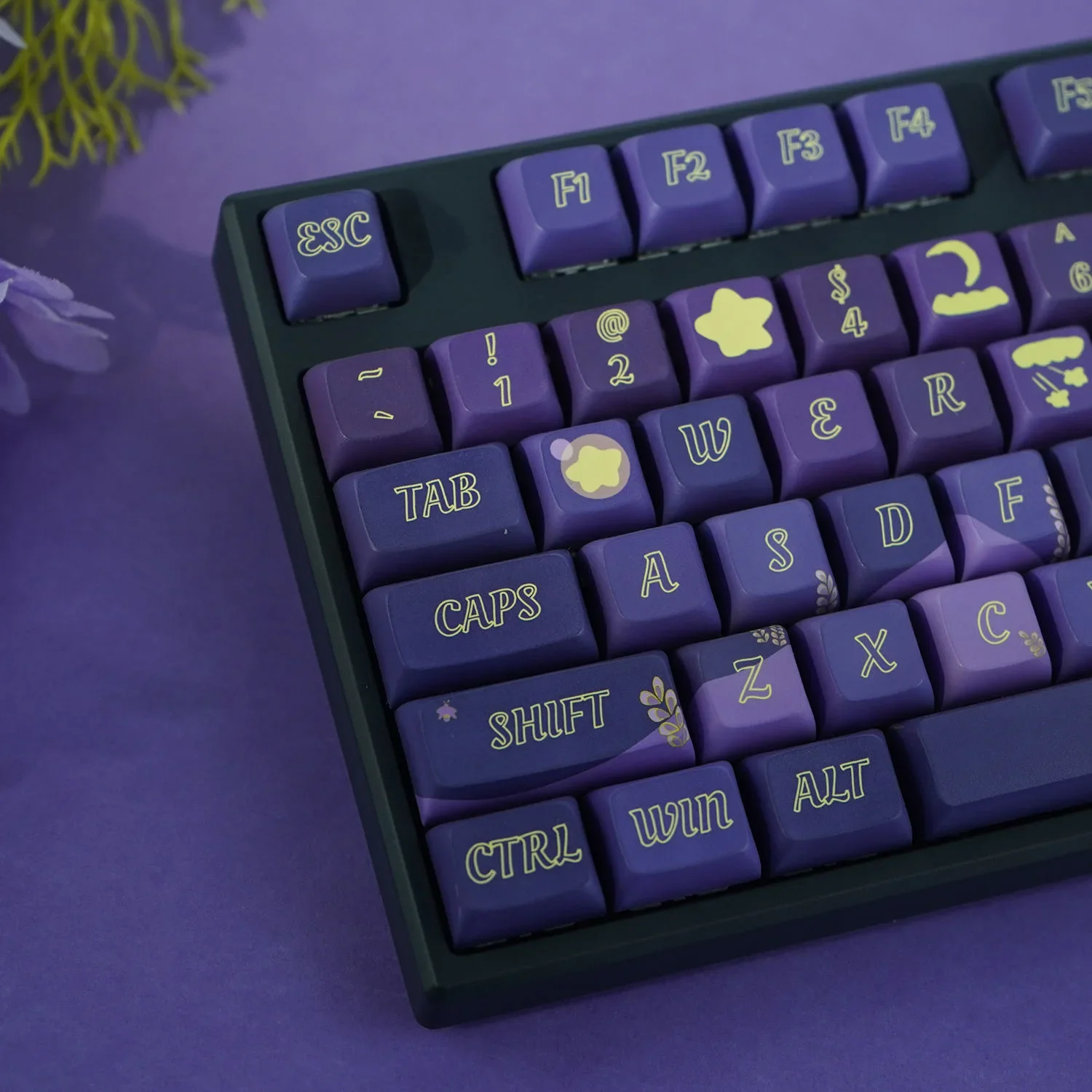 

Keycaps Purple Theme 127 Keys/Set XDA Profile PBT Mechanical Keyboard Keycap For Cherry mx Switch Keyboards keycaps 87