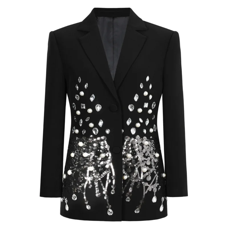 

CHUJIE Fall 2025 Signature Collection - Artisan-Crafted Embellished Blazer with Slimming Silhouette for Versatile Wear