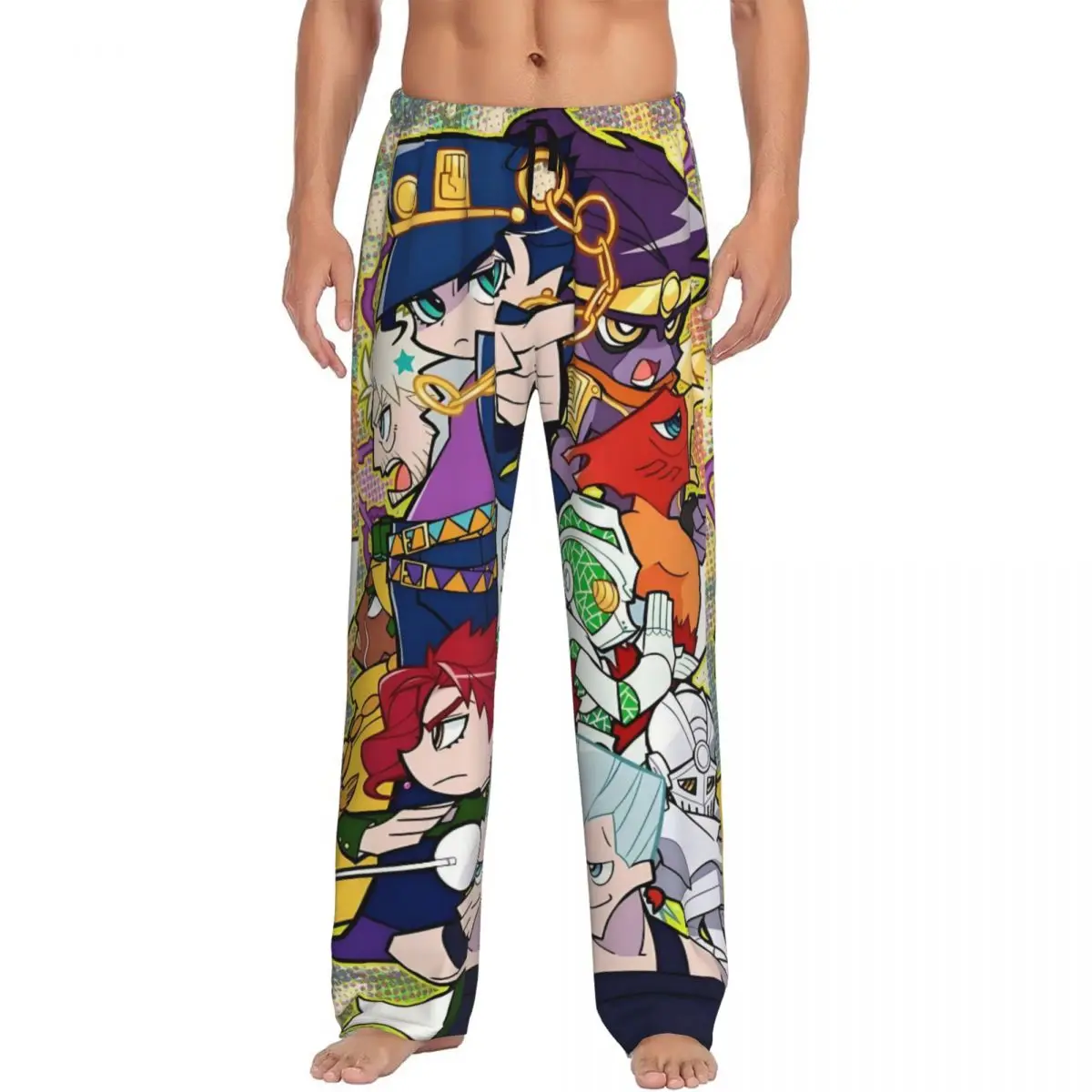 Pantaloni da pigiama anime JoJoes da uomo stampati personalizzati Pantaloni da notte per dormire con tasche