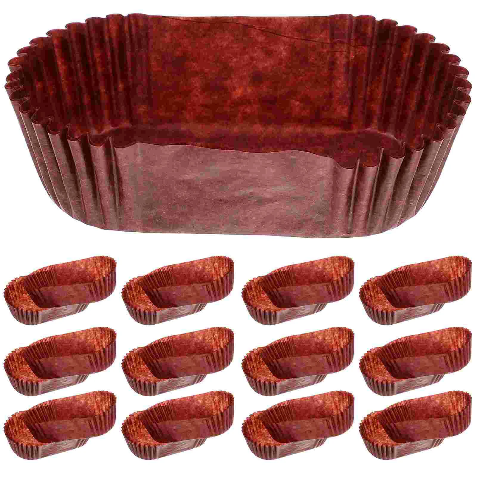 Cup Cake 8x4 Loaf Pan Cups Grease Proof Cupcake Liners Paper Baking Boat Shape Oval Biscuit