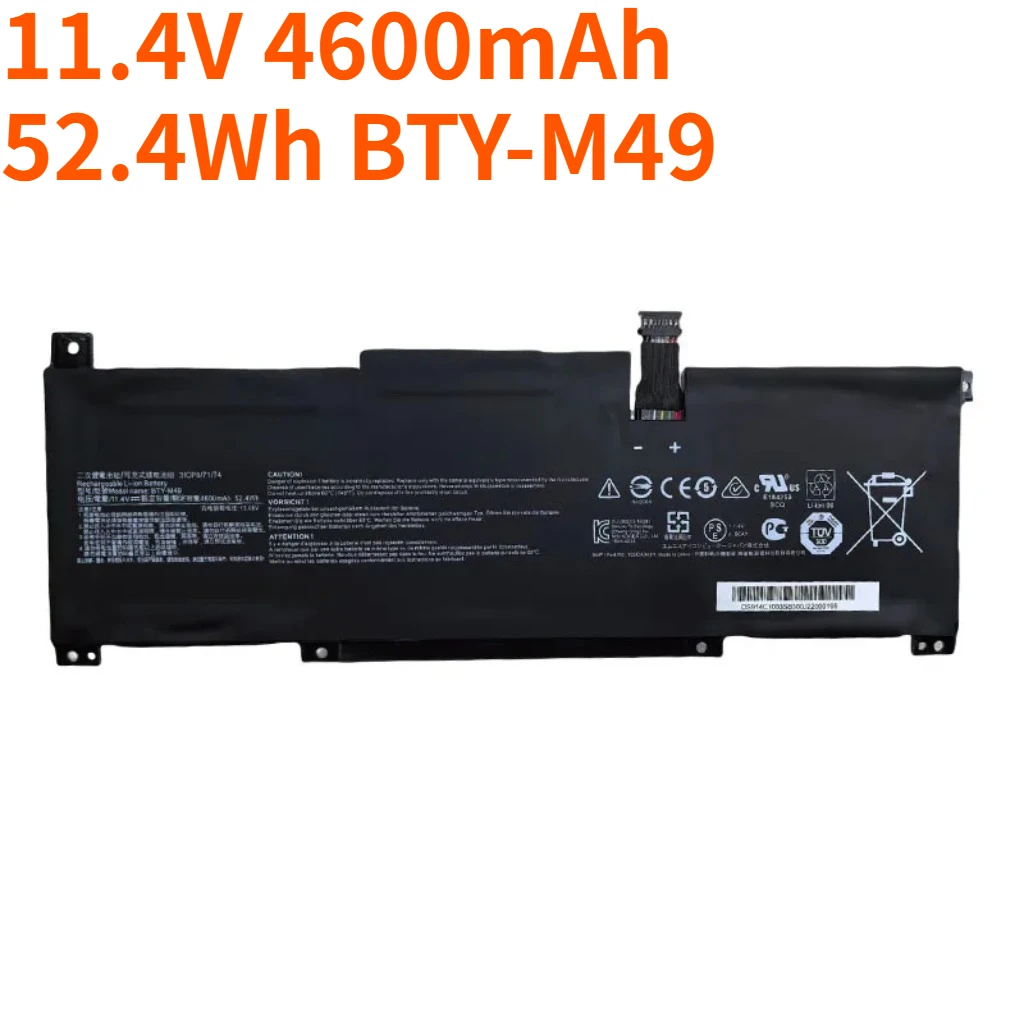 4600mAh BTY-M49 11.4V Laptop Battery for MSI Prestige 14 A10SC A10RB B10MW/Summit E14 A11SCS/Modern 14 B4MW B10MW B11MOU B11SB