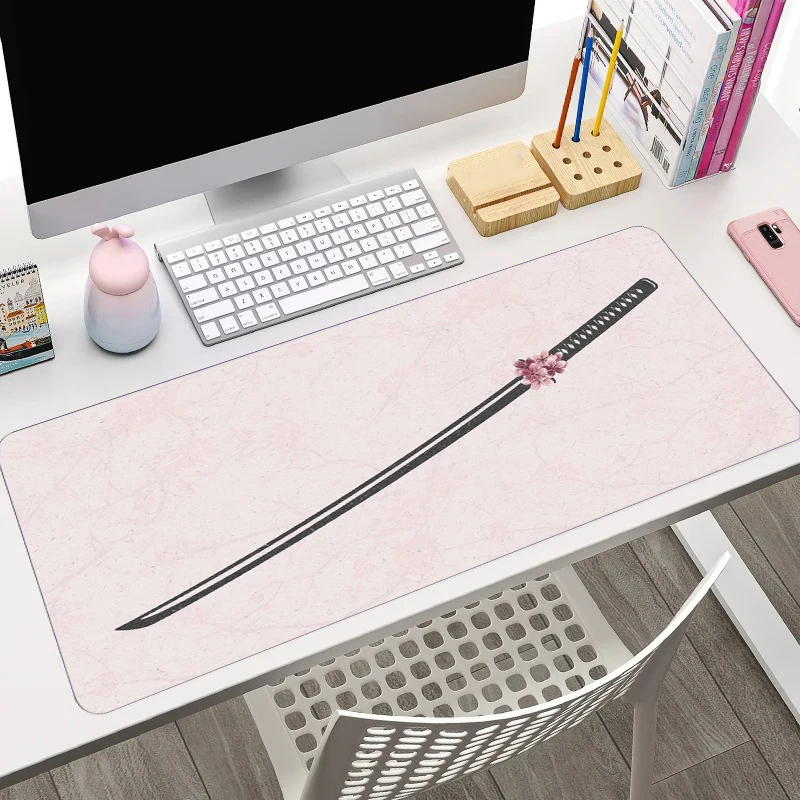 

Sakura Katana Mouse Pad Kawaii Mousepad Desk Mat Gaming Laptop Office Carpet Keyboard Mechanical Gamer Keyboard Mats XXL