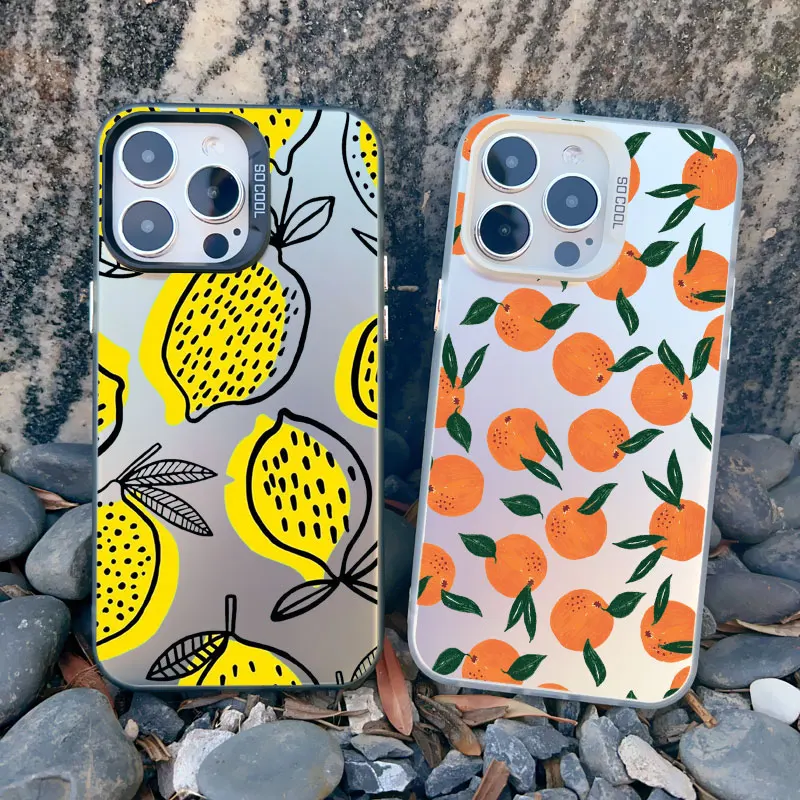 

Summer Fruit Phone Case for IPhone 12 11 14 16 Pro Max 13 Mini 15 Pro Max 16 15 14 Plus Strawberry Fundas Shockproof Laser Cover