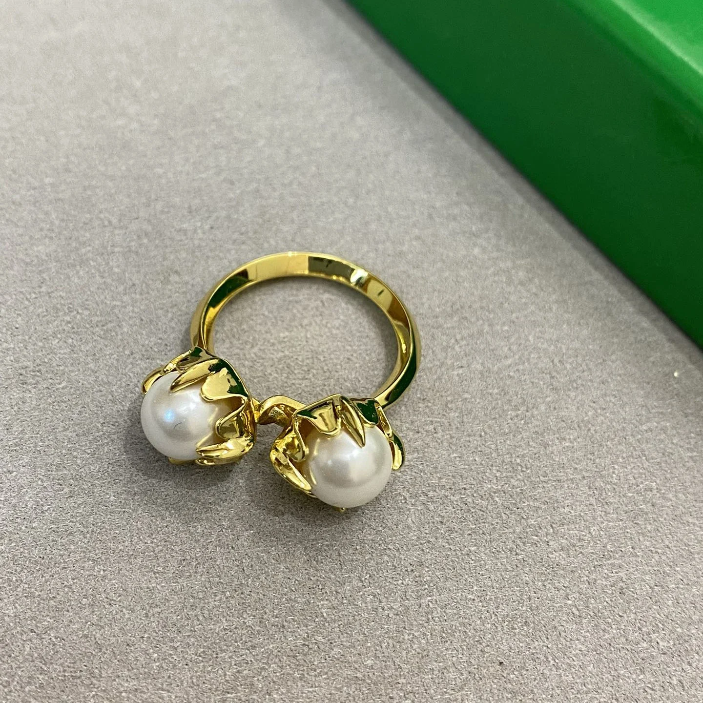 

Модное дизайнерское Брендовое кольцо с золотым жемчугом, женское роскошное бутиковое ювелирное изделие, модное кольцо