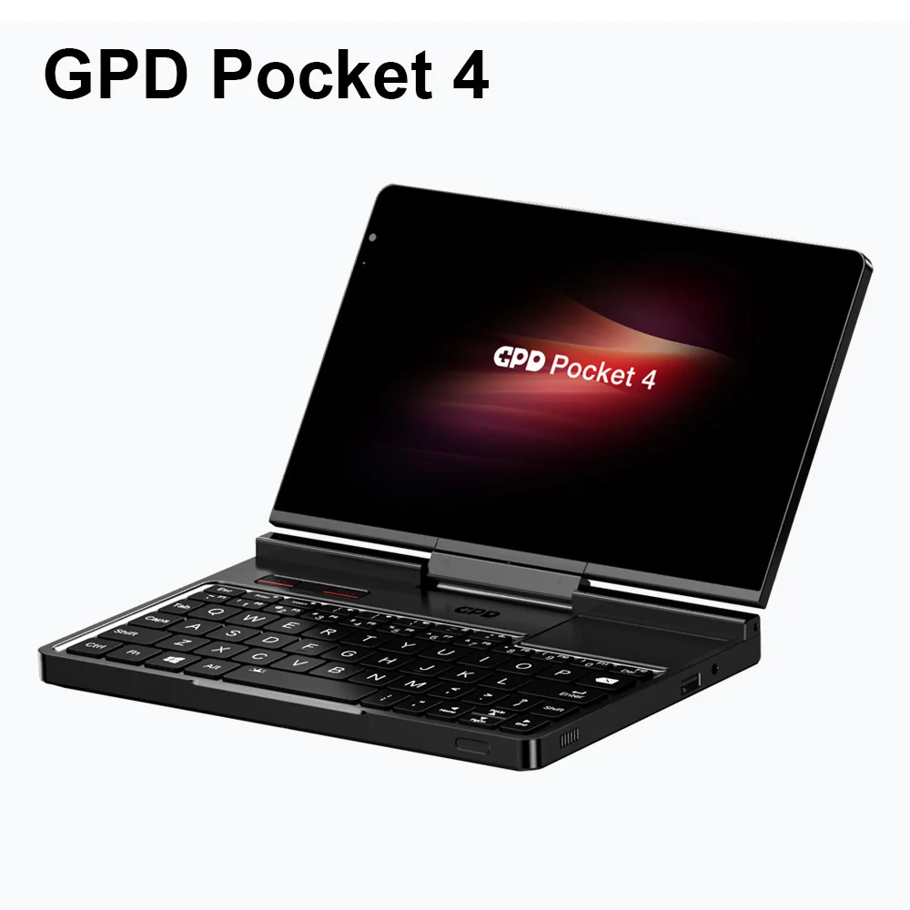 Oryginalny GPD Pocket 4 z 2025 roku, 8,8-calowy AMD AI 9 HX 370, 64 GB RAM, przenośny mini PC, 2 TB NVMe, odwrócony o 180 stopni °   Komputer laptop do biznesu